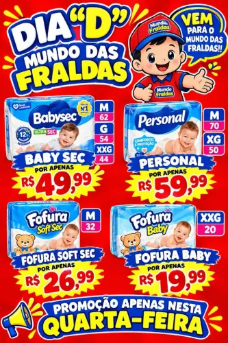 Fraldas descartáveis para bebê 