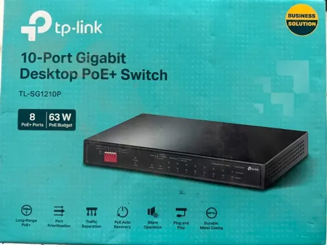 Switch TP-Link TL-SG1210P Gigabit PoE+ 10 Portas - 8 Portas PoE