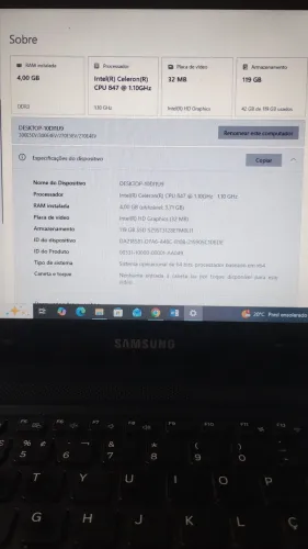 Notebook Samsung com SSD (NEGOCIÁVEL)