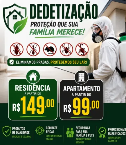 Dedetização promoção residência e apartamento melhor preço