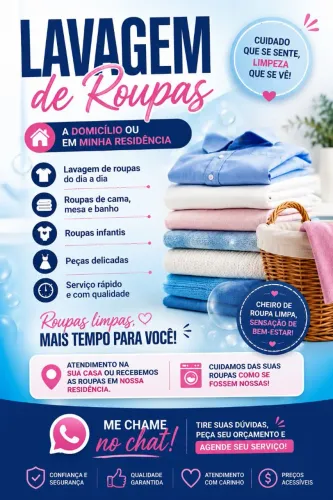 Lavagem de Roupas a Domicílio e em Minha Residência