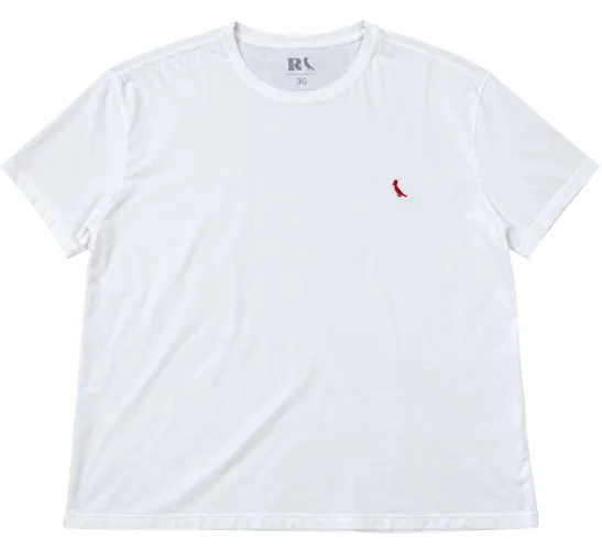 Camiseta masculina Reserva, tamanho 3G, na cor branca.