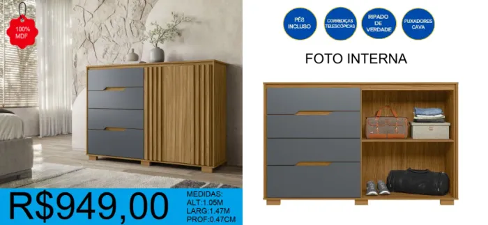 COMODA - REPOSIÇÃO - COMPRE HOJE E RECEBA EM ATÉ 72 HORAS