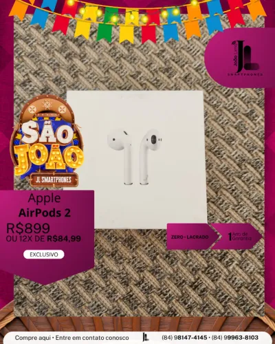 APPLE AIRPODS 2, LACRADO, EXCLUSIVO!