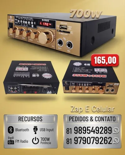 AMPLIFICADOR DE SOM 700W