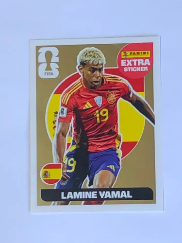 Figurinha extra Legend Lamine Yamal ouro original Panini Copa do Mundo de 2026