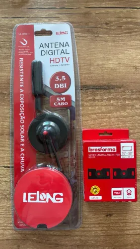 Kit Antena Digital + Suporte De Televisão Universal