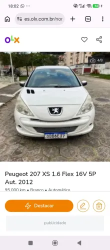 Peugeot 207 XS 1.6 Flex 16V 5P Aut. 2012