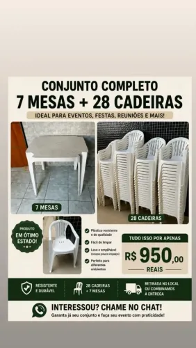 Conjunto mesa e cadeiras