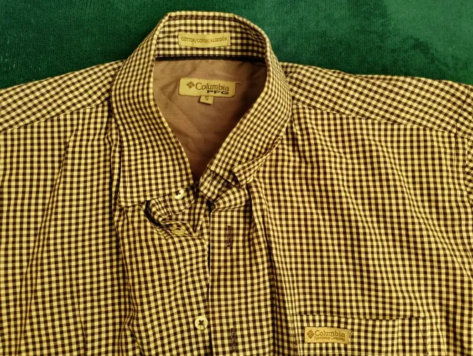 Camisa Columbia xadrez azul tamanho S - usada<br>