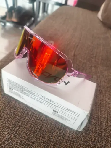 Óculos esportivo rosa ciclismo corrida skate lentes polarizada top zero