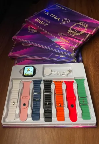 Relógio Ultra 9 Pro - 7 Pulseiras