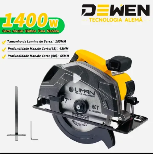 Serra circular eletrônica DEWEM 1400W