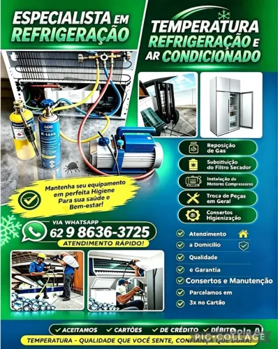 Com Qualidade e Garantia:Temperatura Refrigeração(Consertos e Manutenção)