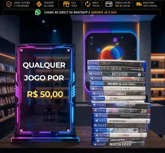 Qualquer jogo por R$ 50 ou R$ 40,00 no lote
