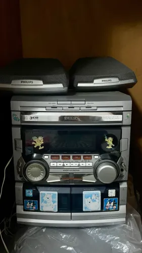 Mini System Philips 3 CD Changer + Caixas Originais (Ideal p/ Celular, PC e TV)