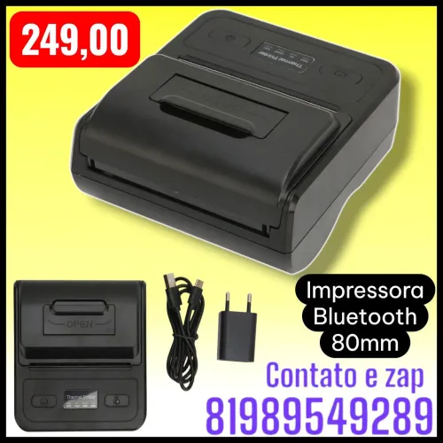 Impressora de 80mm Bluetooth portatil 