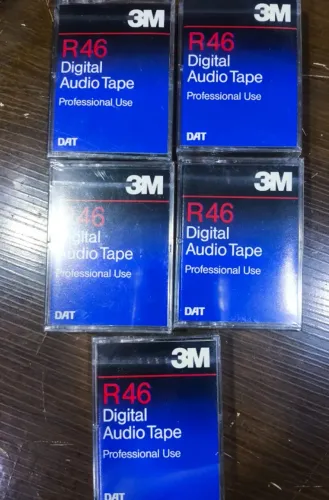 lote de 5 fitas DAT 3M R46 (Digital Audio Tape) LACRADA -ANTIGA