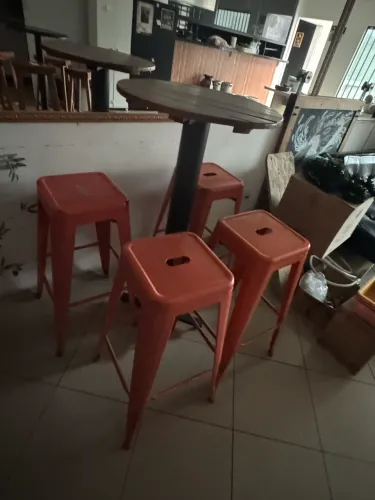 Banquetas Alta Tolix Design Metal Industrial 76cm Aço Acabamento Da Estrutura