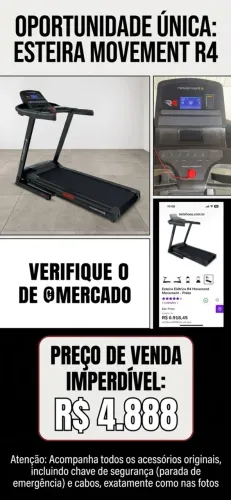 Esteira Elétrica Movement R4 - Preta 