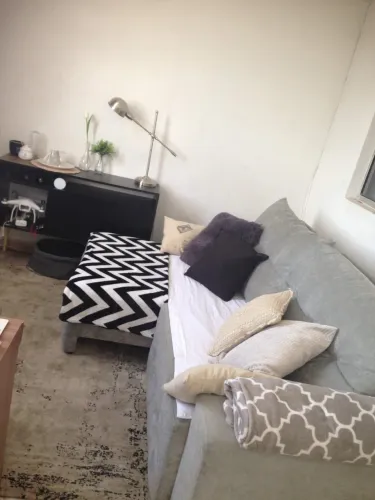 Sofá em suede retrátil e reclinável