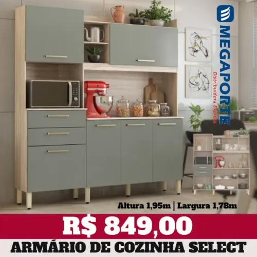 Armário de Cozinha Kit 6 Portas 2 Gavetas (NOVO) Entrega Grátis! 