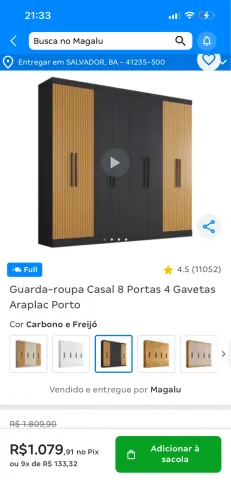 Vende se guarda roupa casal 8 portas 