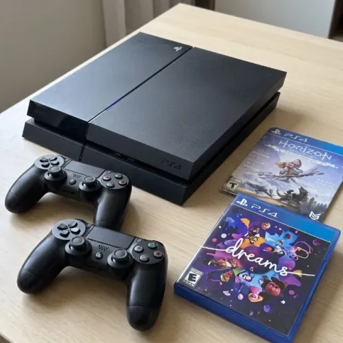 Playstation 4 Versão 13.50 Impecável + 2 Jogos PS4 + 2 Controles Play 4 + Em até 12x