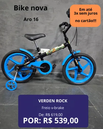 BICICLETA INFANTIL ARO 16 VERDEN ROCK