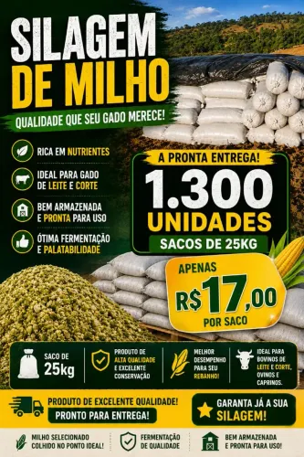 SILAGEM DE MILHO VERDE PREMIUM - SACO 25KG