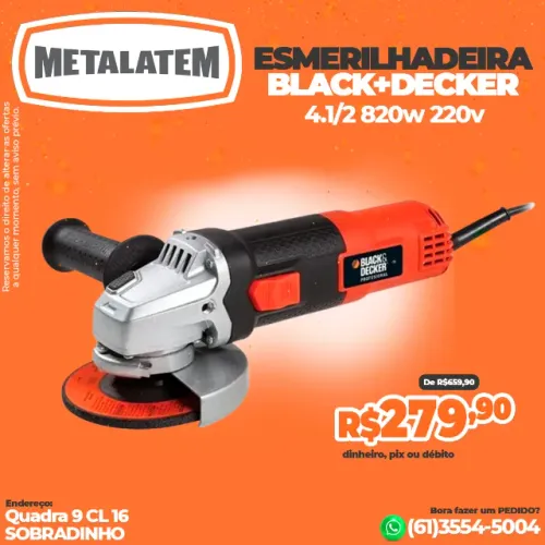 Esmerilhadeira Angular BLACK+DECKER 650W 