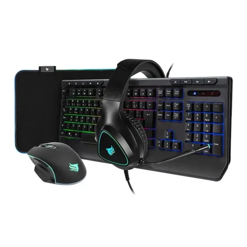 Kit GAMER PICHAU NETUNO 4X1, RAINBOW, TECLADO ABNT2, MOUSE 8000DPI, MOUSEPAD, HEADSET