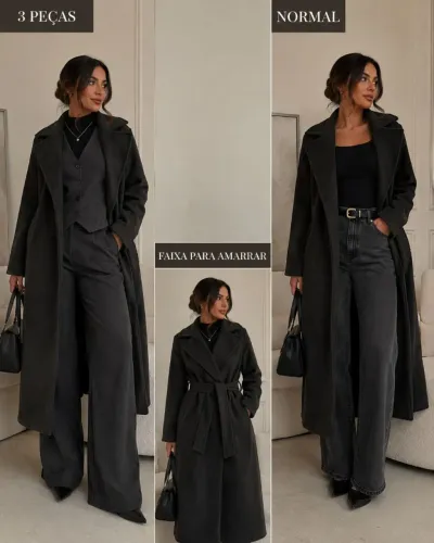 COM ETIQUETA! sobretudo M/ Roupa de frio/ Casacao/ roupa elegante