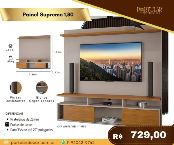 Painel Supreme 1,80 - À pronta entrega