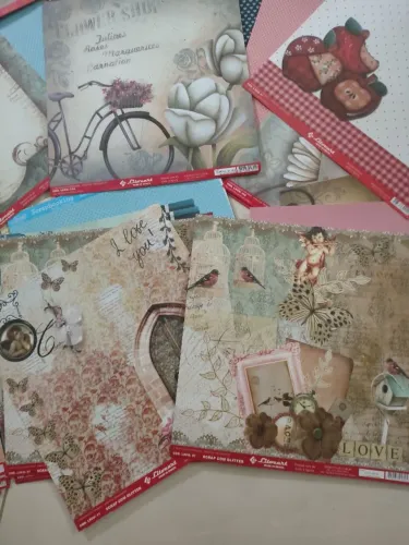 Combo de papeis para scrap e decoupage