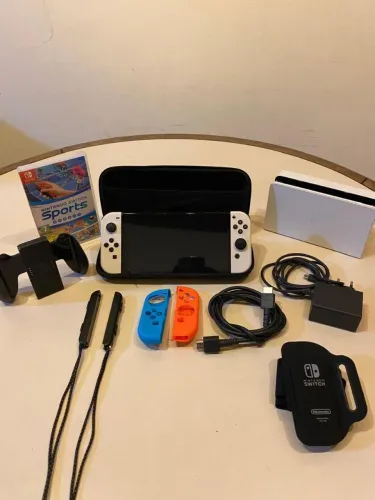 Nintendo Switch OLED Branco + Kit Completo + Nintendo Switch Sports