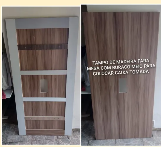 VENDE -SE TAMPO DE MADEIRA PARA MESA COM BURACO MEIO PARA COLOCAR CAIXA TOMADA