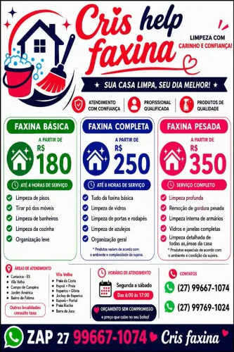 Faço faxina em Guarapari e vila velha