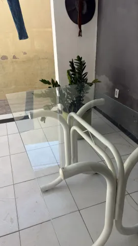 Mesa de vidro 6 cadeiras
