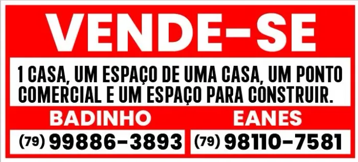 01 Casa, um espaço de uma casa em anexo, um ponto Comercial e um espaço para construir