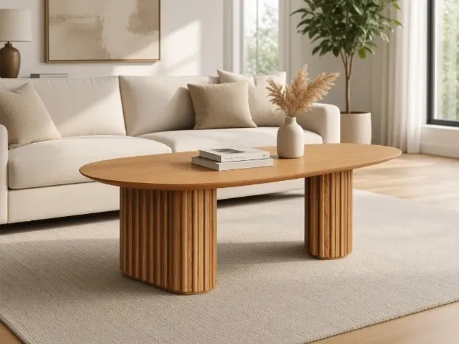 Mesa de Centro Living G 120x56cm Ripada Nature (NOVO A PRONTA ENTREGA)
