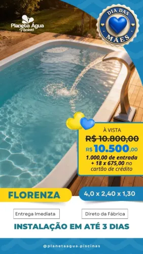 Piscina de fibra 4,0x2,40x1,30