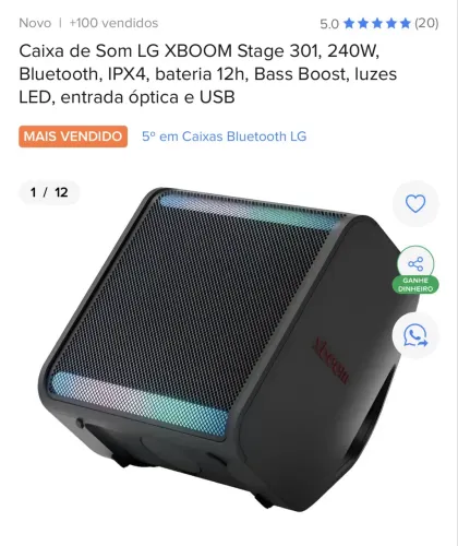 CAIXA DE SOM BLUETOOTH LG STAGE 301
