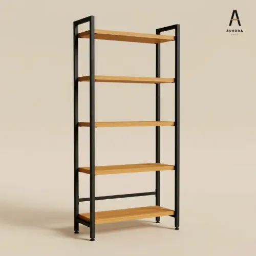 Estante Industrial 5 Prateleiras 180x80 Aço e Freijó