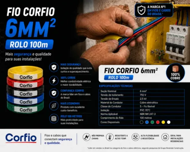 FIO CORFIO 6MM (ROLO 100M)