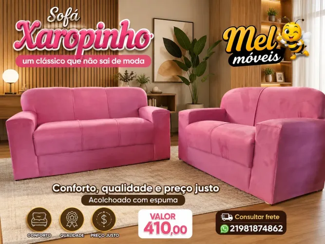 410,00 PROMOÇÃO- sofá conjunto xaropinho - 3 e 2 lugares - direto de fábrica / barato