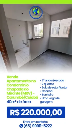 Vendo Apartamento no Condomínio Chapada do Mirante (MRV) - Carumbé/Cuiabá