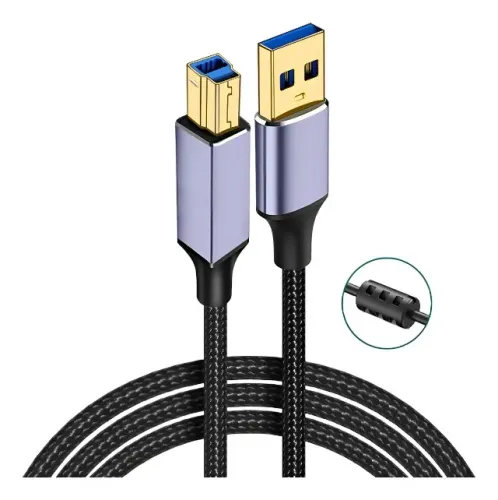 Cabo Usb 3.0 Para Tipo B Impressora, Scanners, Teclado MIDI, Fax e PLC - 2 Mts
