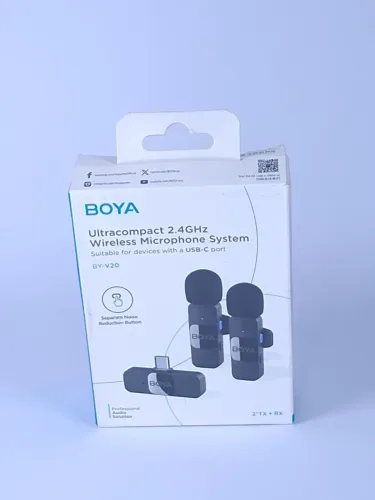 Sistema De Microfone Lapela By-v20 Usb C Sem Fio