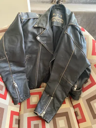 Jaqueta de Couro Legítimo B-Y-S Equipment 53 Vintage Biker G